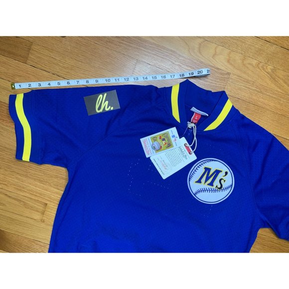 Men’s Small Mitchell & Ness Ken Griffey Jr Seattle Mariners Pullover Warm Up Jer - Picture 7 of 7